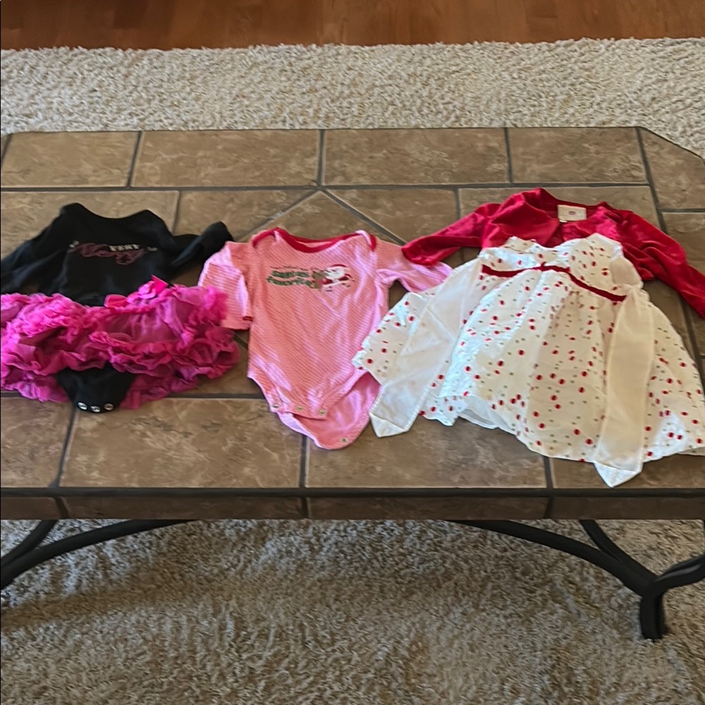 Baby Girl Clothing Set - Pink, Red, Black